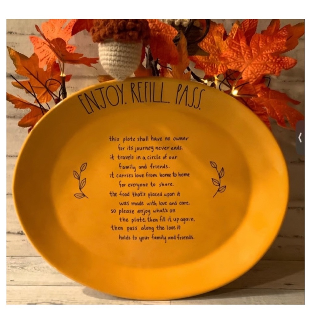 NEW Rae Dunn Ceramic Traveling Enjoy Refill Pass Platter